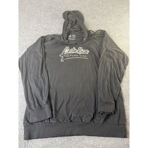 Costa Rica‎ Pura Vida Hoodie Morpho XXL Black Frog Graphic Pullover 100% Cotton